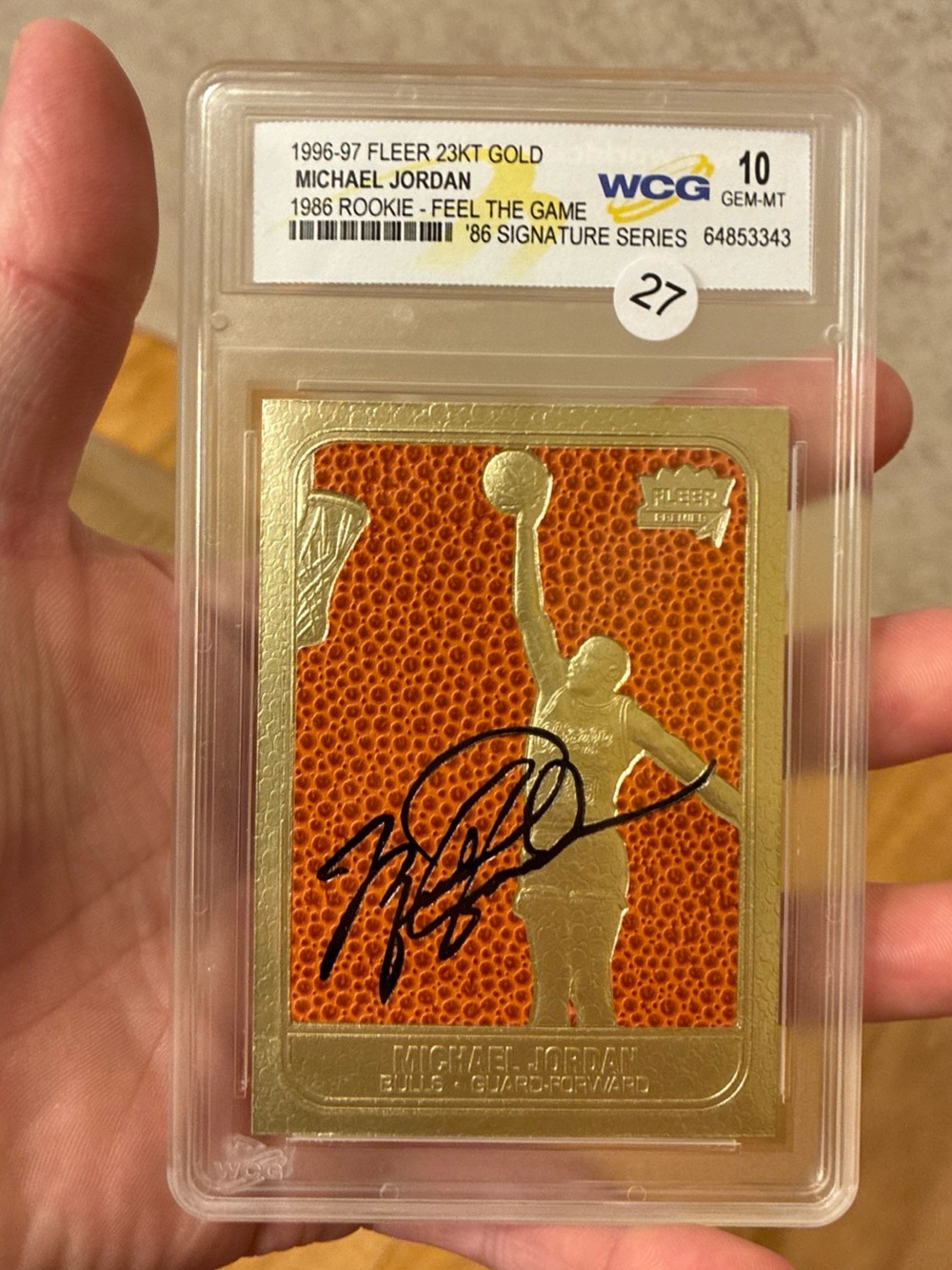 1996-97 Michael Jordan Feeler 23k Gold ( signature series) Graded wCG 10